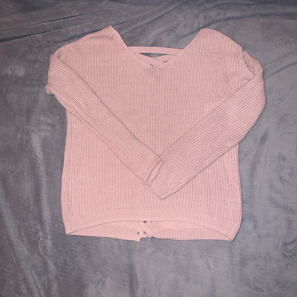 Blush open back sweater!